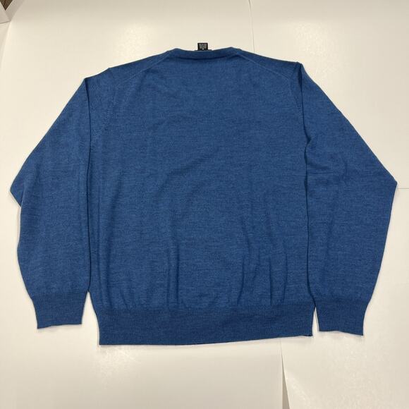 Jos A Bank Signature Collection Italian Merino Wool Sweater Blue Sz Medium - Picture 5 of 11